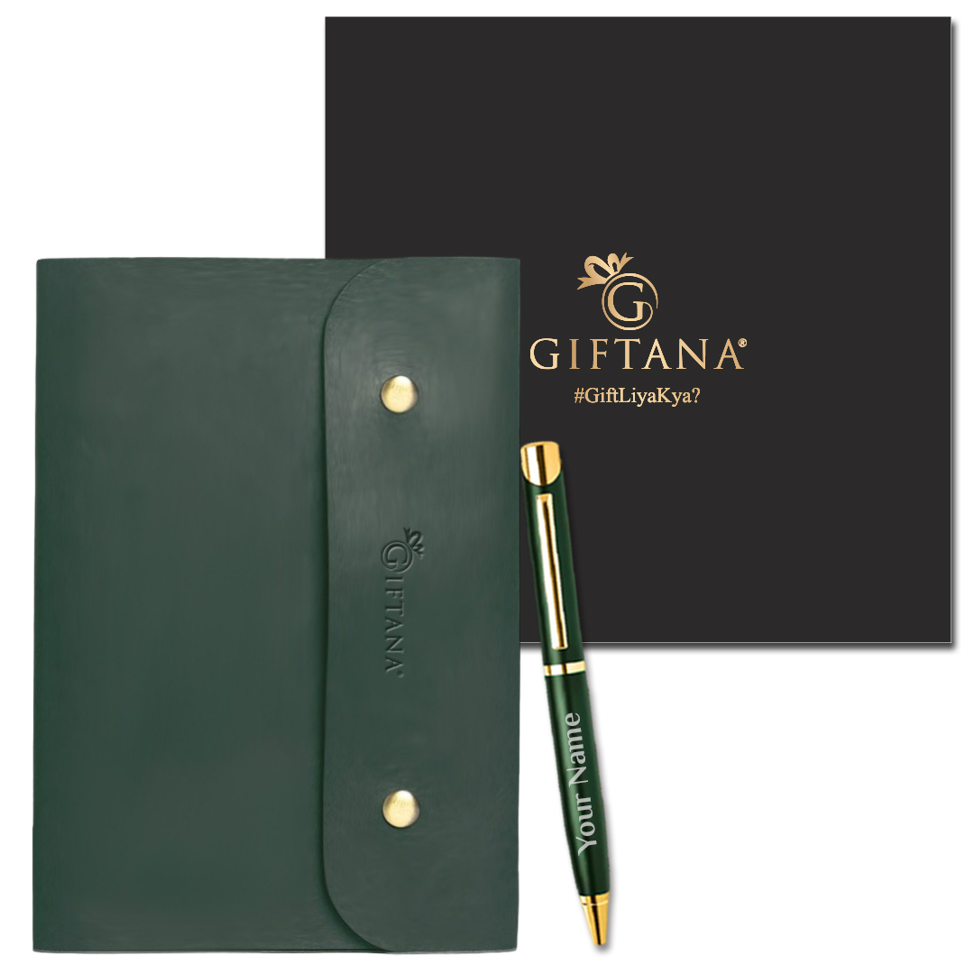 Giftana Button Diary and Pen 2 in 1 Gift Set