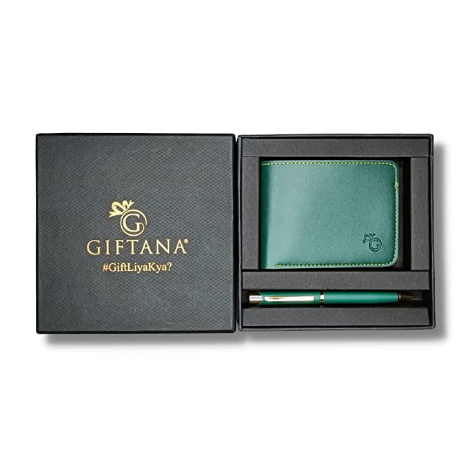 Giftana Vegan Leather Wallet and Pen Gift Set