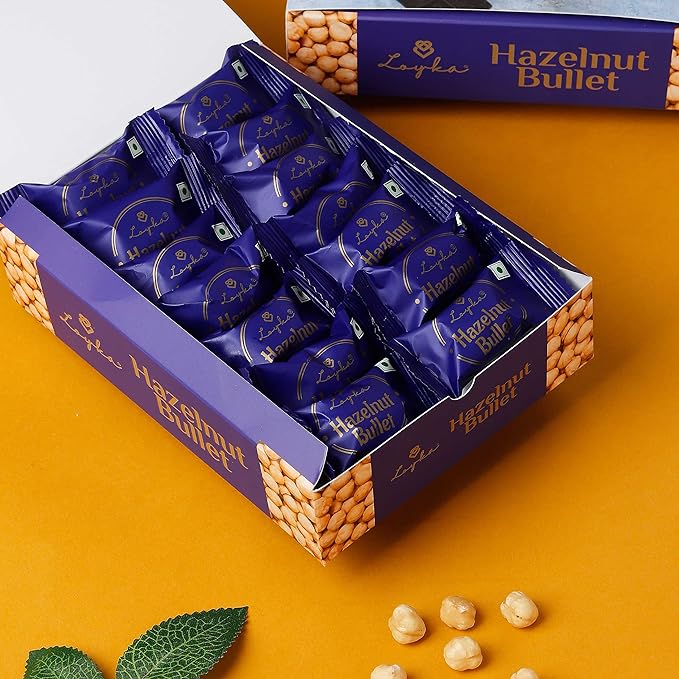 Loyka Hazelnut Bullets - 14 pcs  Premium Chocolate Gift Hamper