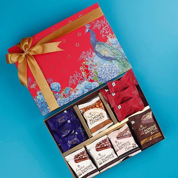 Loyka Royal Peacock Box Almond Brittle Premium Gift Pack for Occasions.