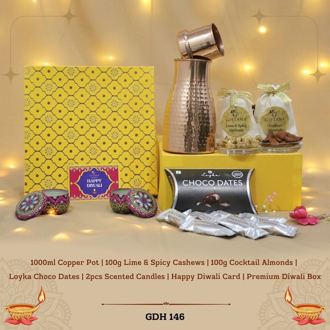 Diwali Copper Bottle Set - GDH 146