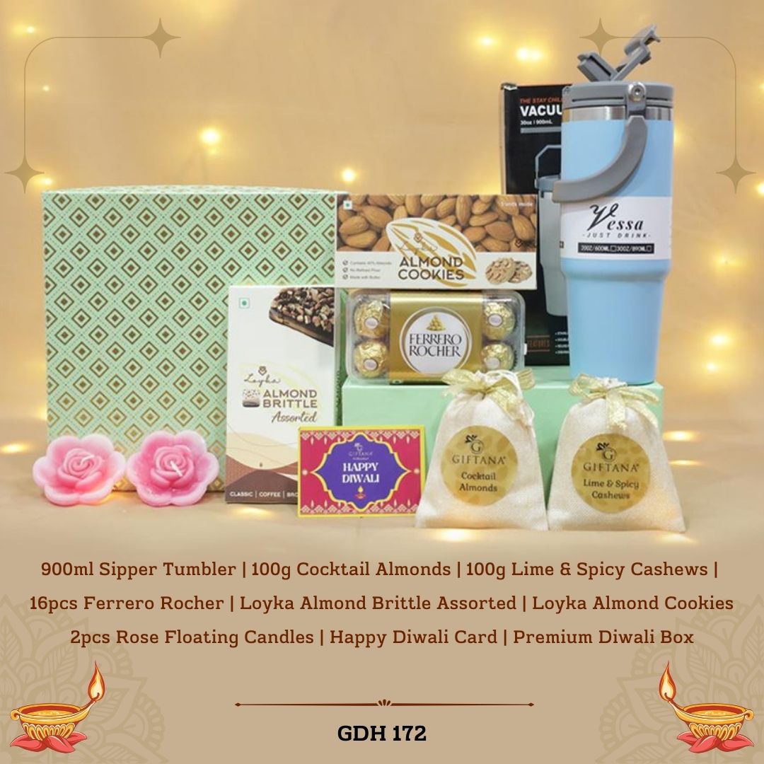 Premium Diwali Gift Set with Sipper Tumbler - GDH 172